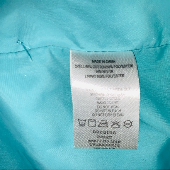 Prana Teal Abby Utility Button Zip Hooded Lined Windbreaker Jacket XS - Picture 6 of 6
